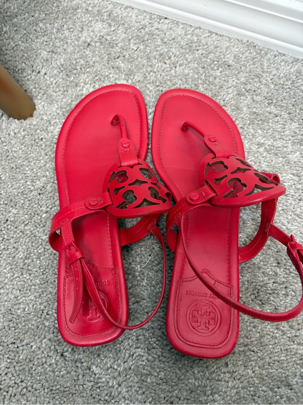 Tory Burch Red Miller Sandals - Picture 2 of 14